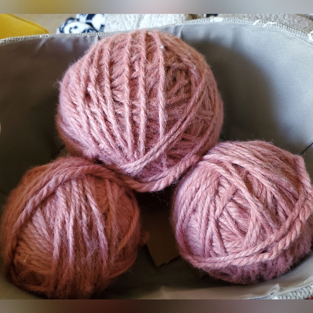 2 Skeins Dusty Rose Bulky Yarn